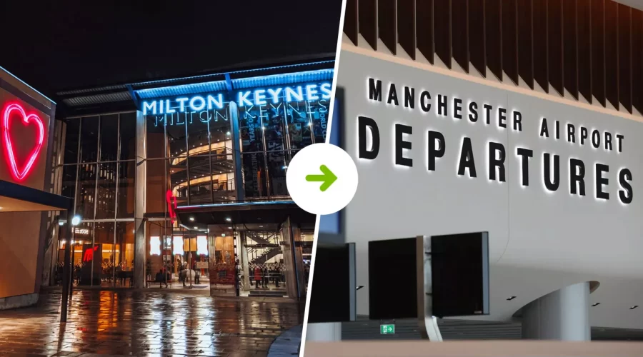 Milton Keynes to Manchester Airport Taxi Transfers​